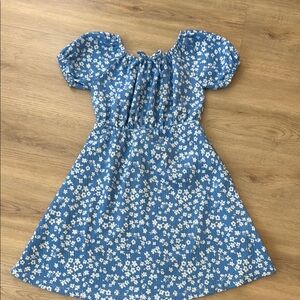 Zara Blue and White Floral Kids Dress